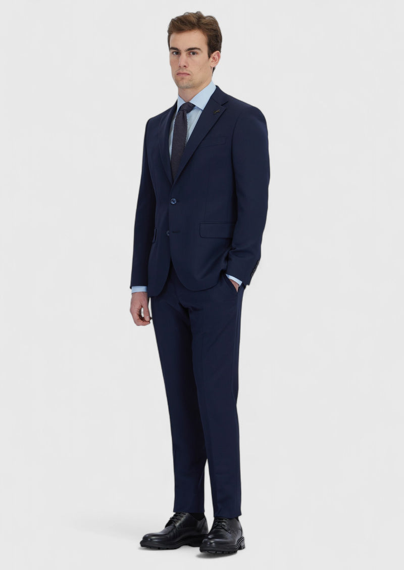 Lacivert Mikro Modern Fit Yün Karışımlı Takım Elbise