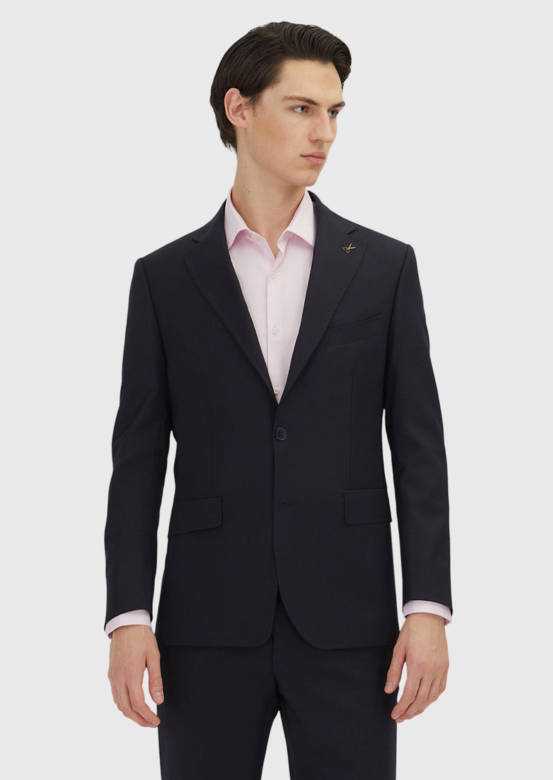 Açık Lacivert Baskılı Zeroweight Slim Fit Yün Karışımlı Takım Elbise