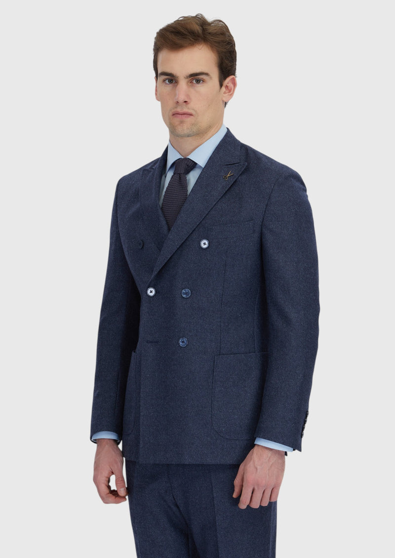 Lacivert Düz Zeroweight Slim Fit Yün Karışımlı Takım Elbise
