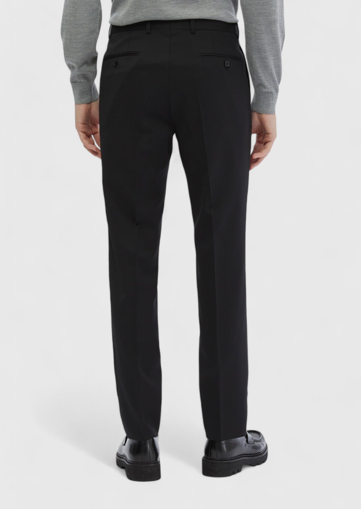 Siyah Modern Fit Klasik %100 Yün Pantolon