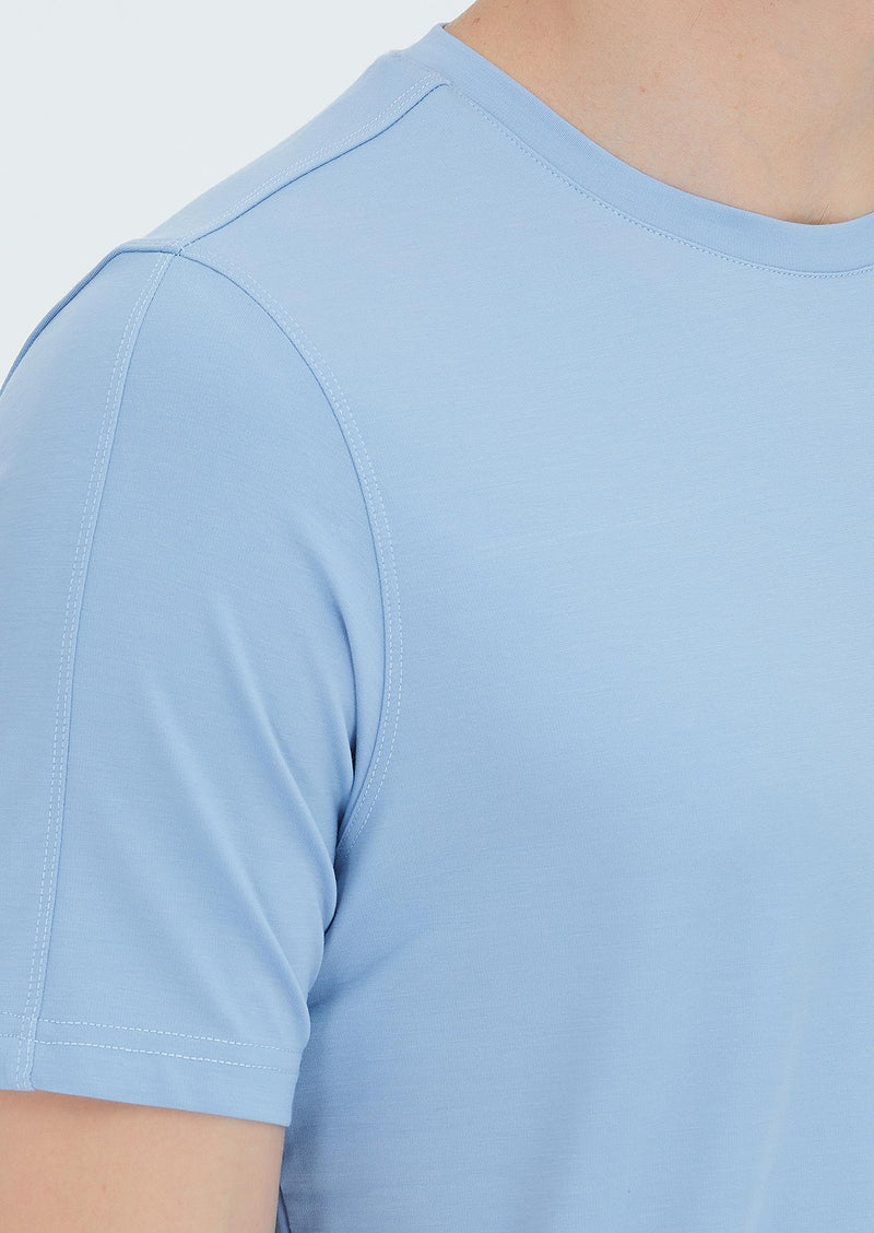 Açık Mavi Düz Bisiklet Yaka T-Shirt