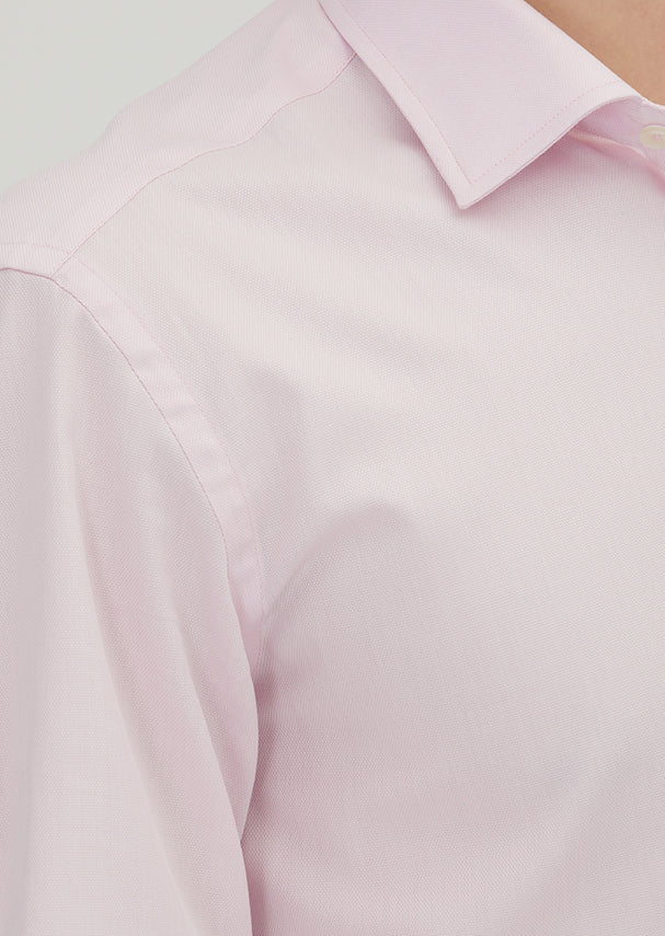 Pembe Regular Fit Uzun Dokuma Klasik %100 Pamuk Gömlek
