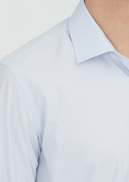 Açık Mavi Regular Fit Uzun Dokuma Klasik %100 Pamuk Gömlek