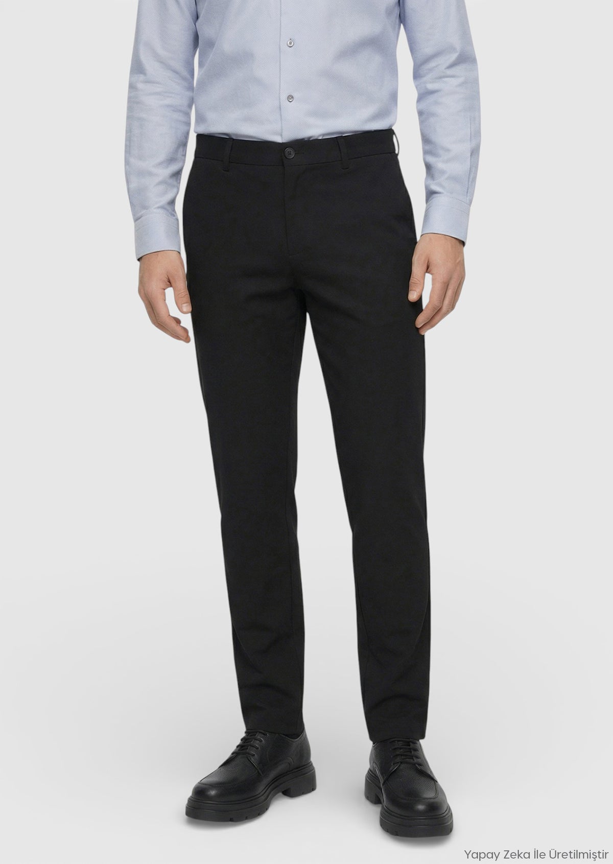 Siyah Düz Dokuma Jogging Fit Casual Pantolon