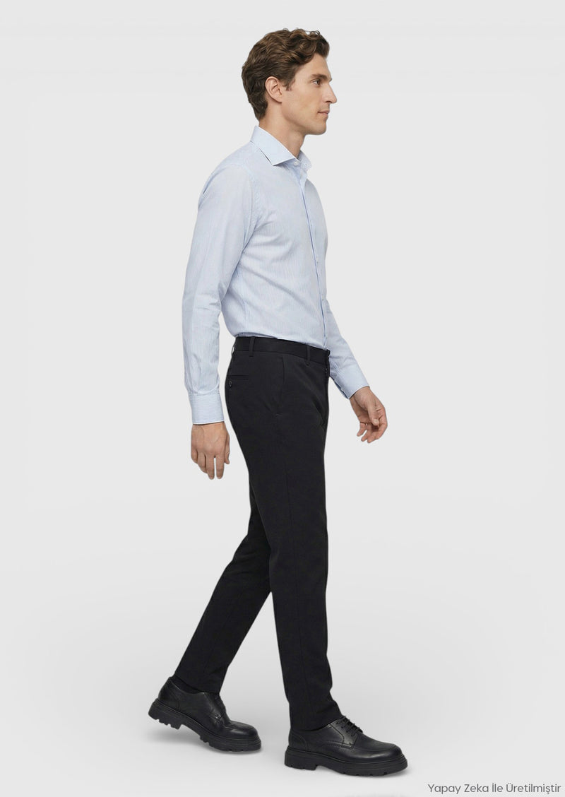 Lacivert Düz Dokuma Jogging Fit Casual Pantolon