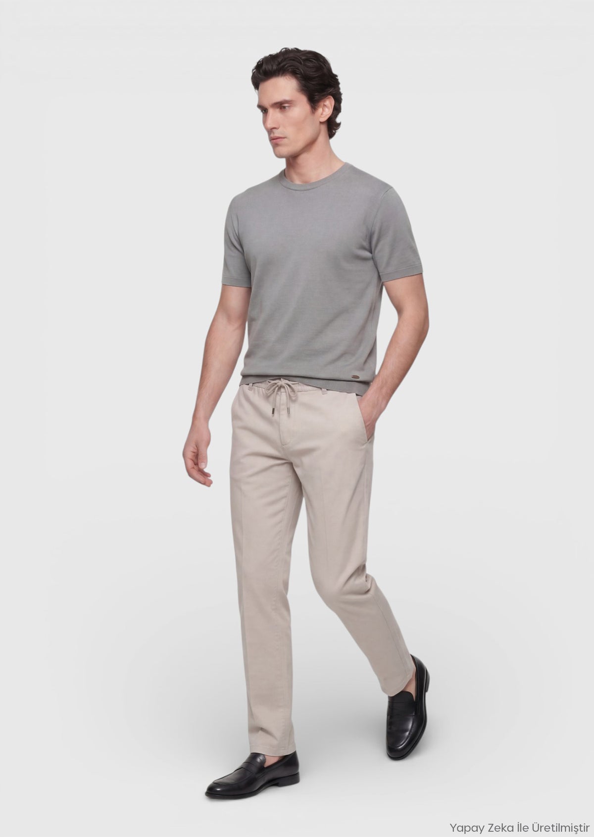Vizon Düz Dokuma Jogging Fit Casual Pamuk Karışımlı Pantolon