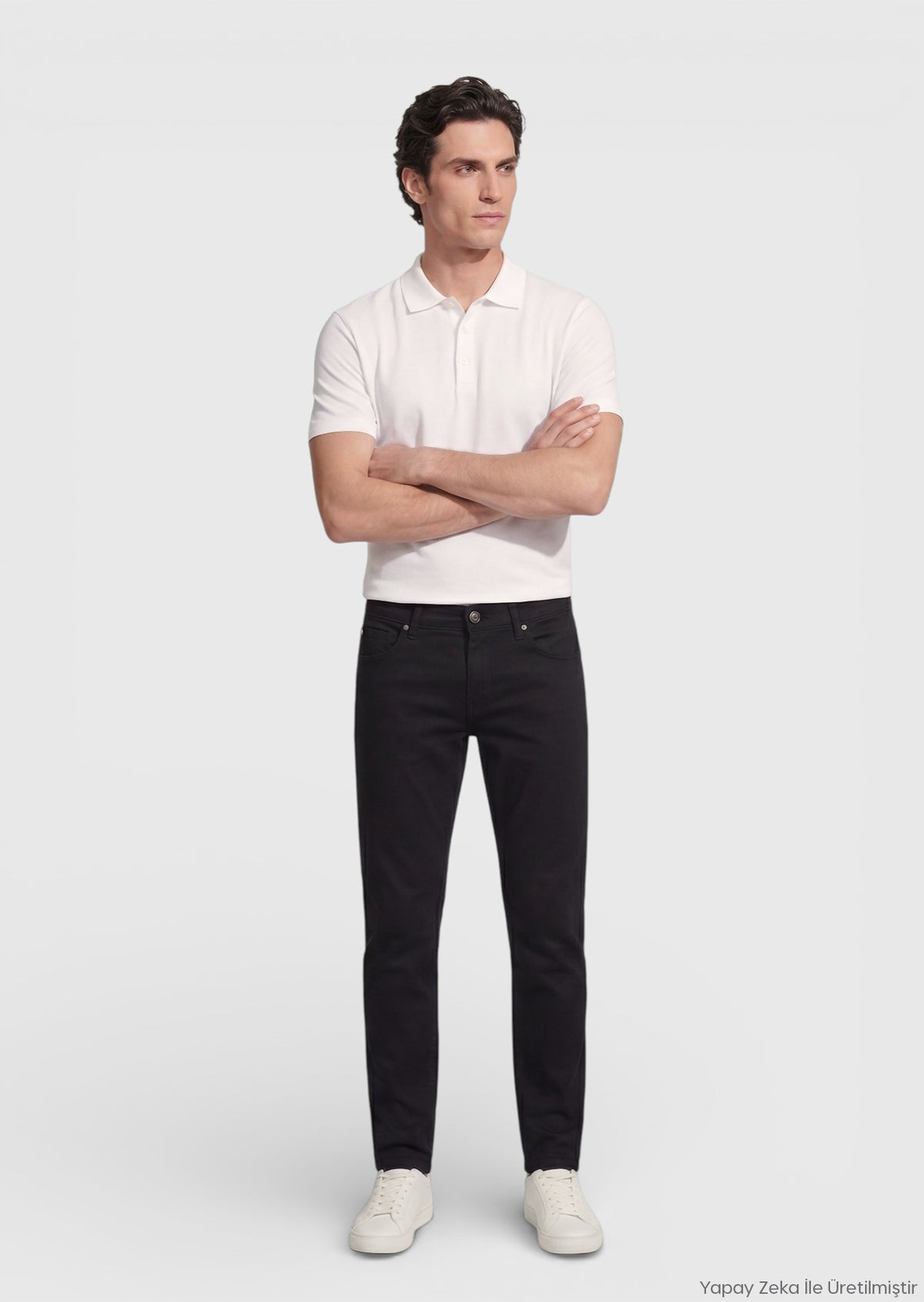 Siyah Düz Dokuma Regular Fit Casual %100 Pamuk Pantolon