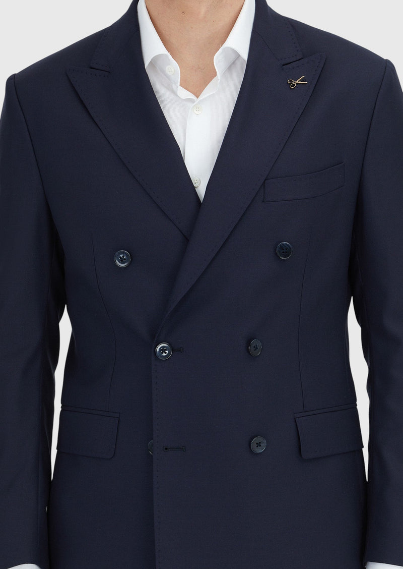 Lacivert Düz Zeroweight Slim Fit %100 Yün Takım Elbise