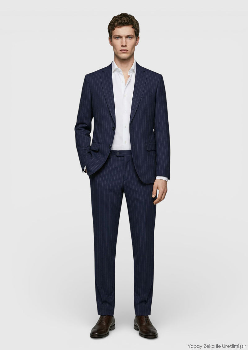 Renkli Zeroweight Slim Fit %100 Yün Takım Elbise