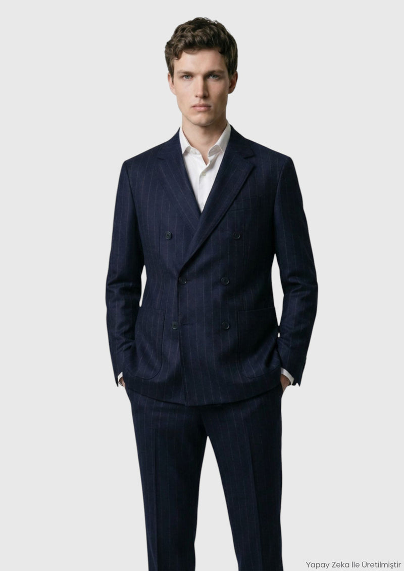 Lacivert Zeroweight Slim Fit %100 Yün Ceket