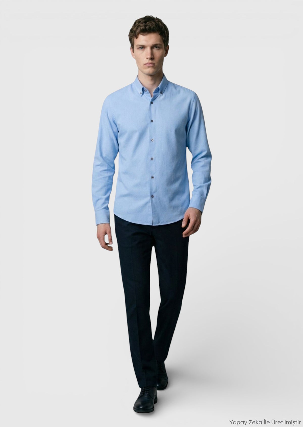 Mavi Düz Regular Fit Uzun Dokuma Casual %100 Pamuk Gömlek
