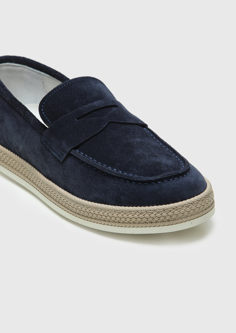Lacivert Süet Casual Loafer