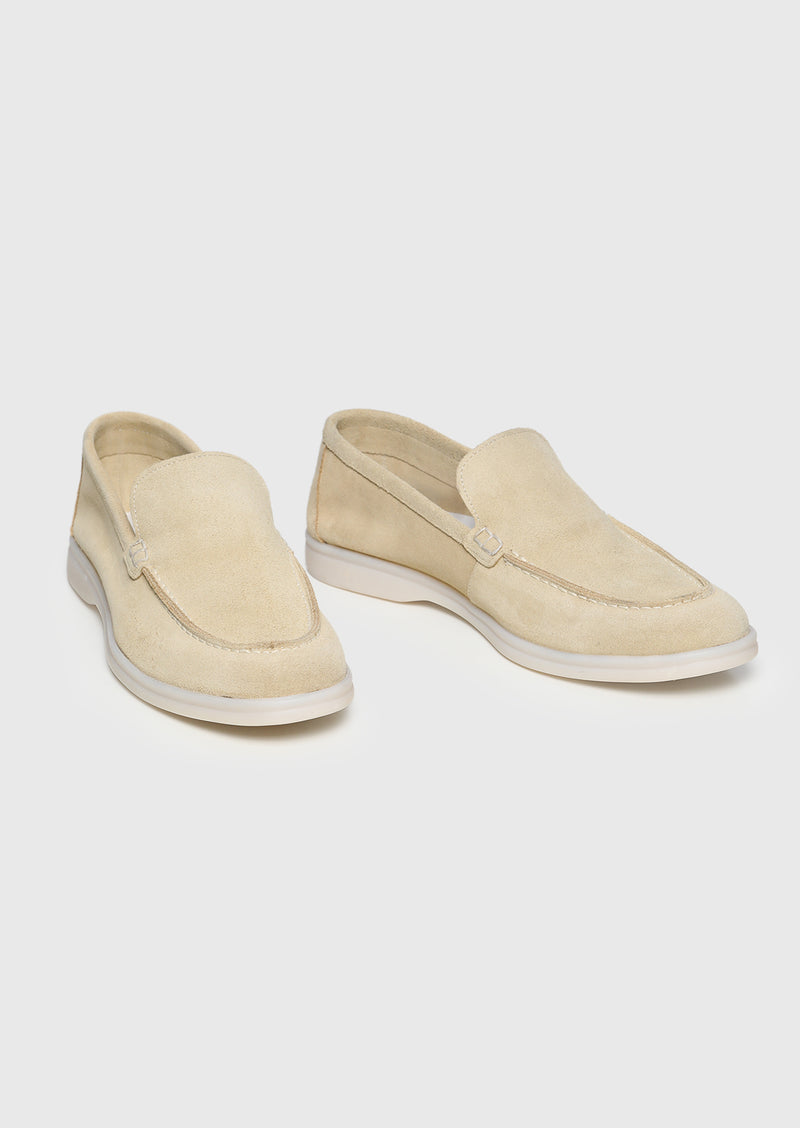Sarı Süet Casual Loafer