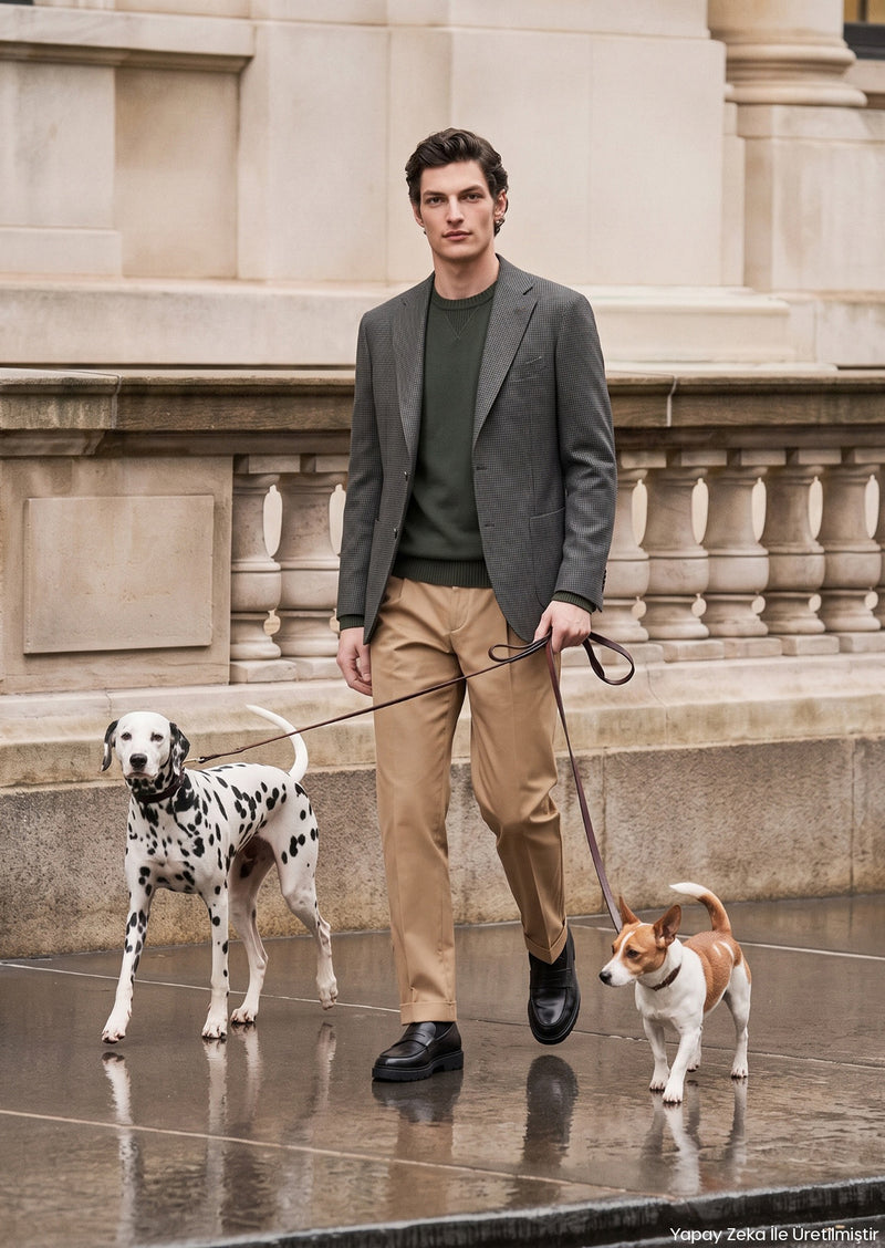Haki Mikro Zeroweight Slim Fit Yün Karışımlı Ceket