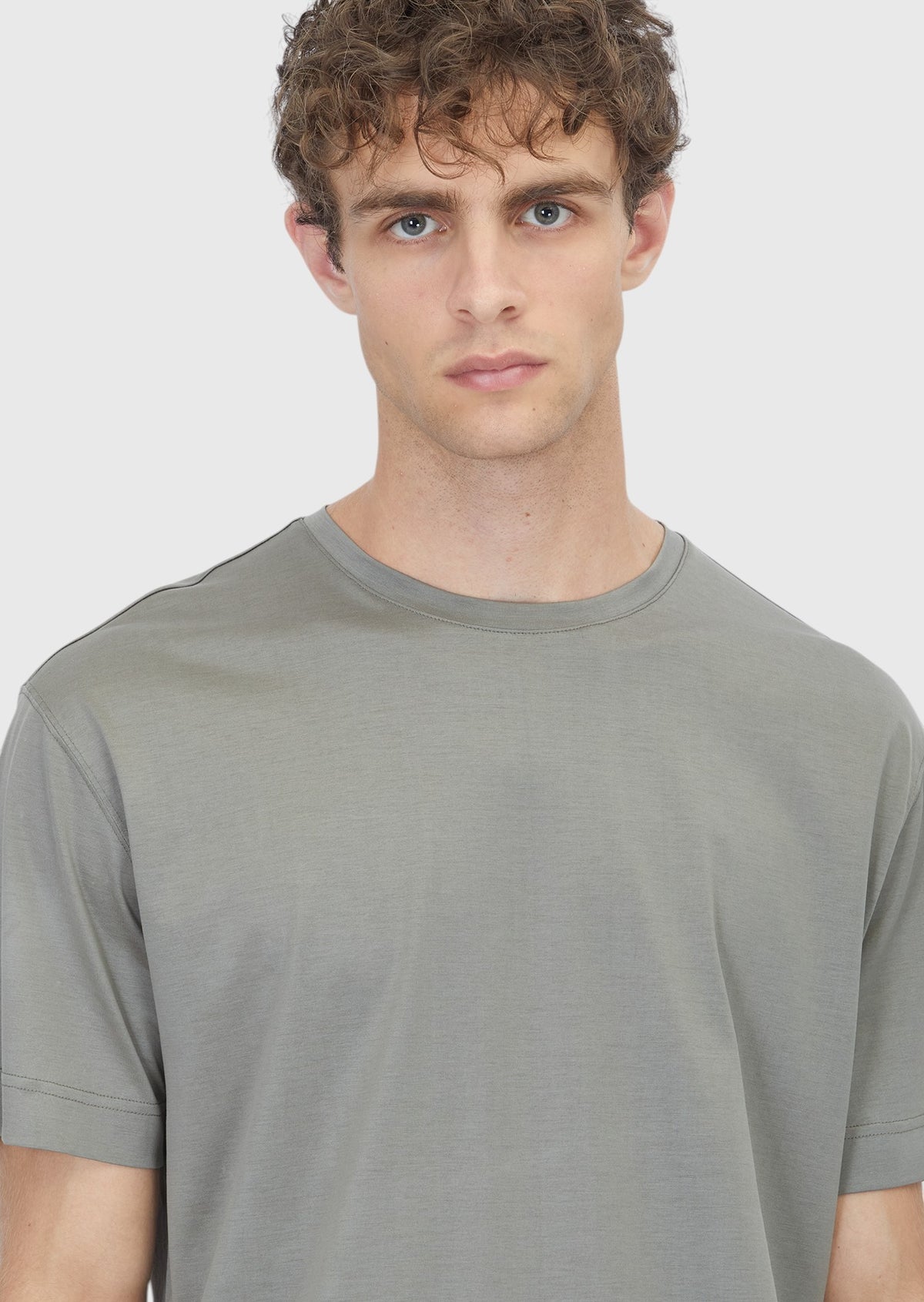 Vizon Düz Pamuk Karışımlı T-Shirt
