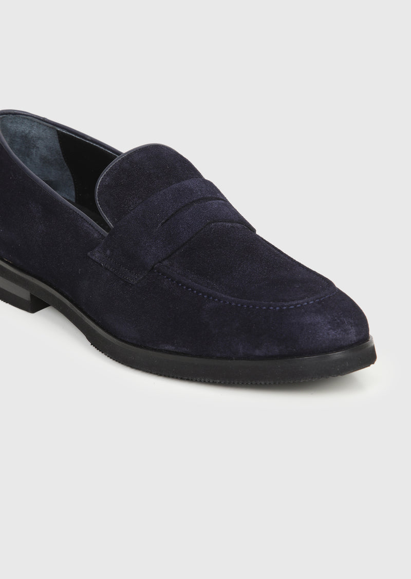 Lacivert Süet Casual Loafer