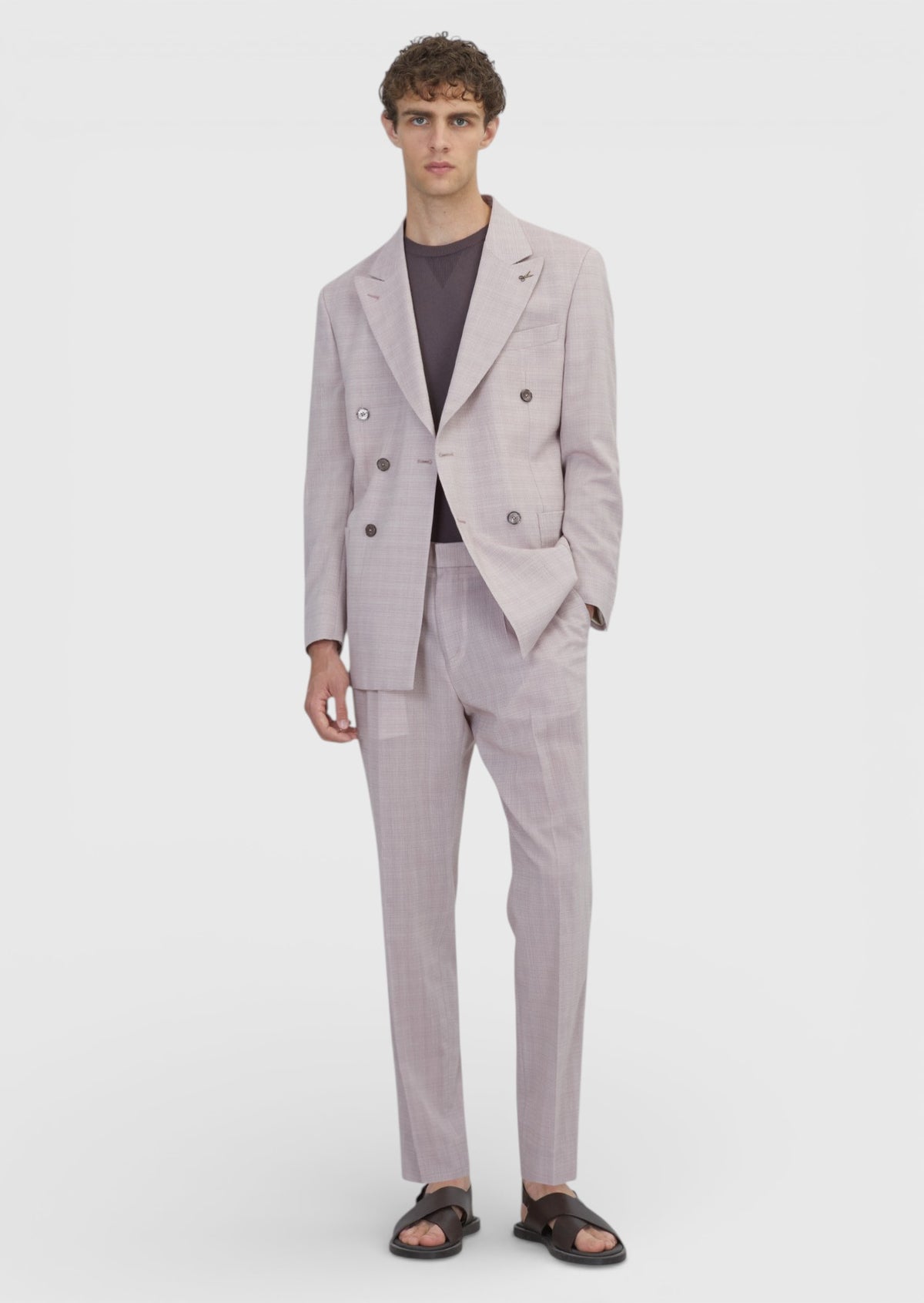 Pembe Relaxed Fit Yün Karışımlı Ceket