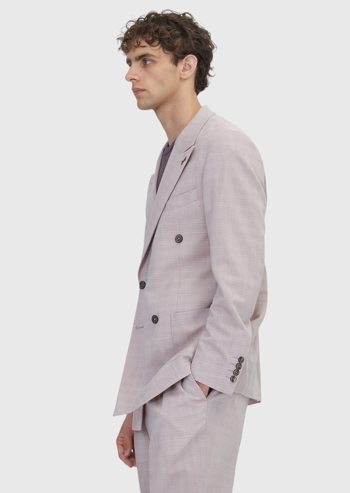 Pembe Relaxed Fit Yün Karışımlı Ceket
