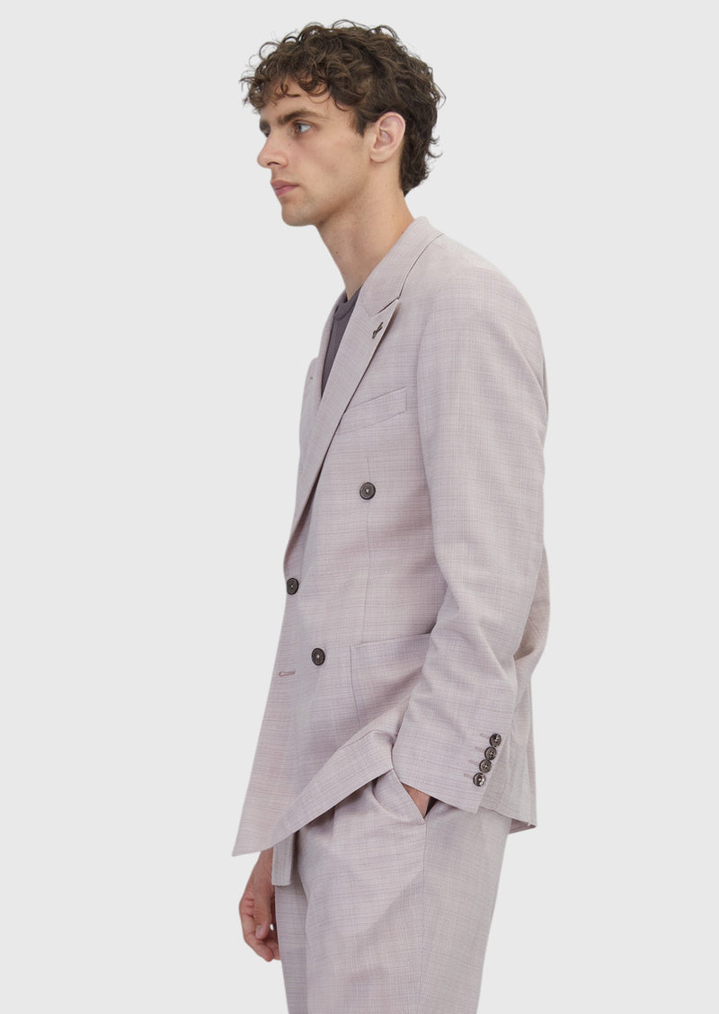 Pembe Relaxed Fit Yün Karışımlı Ceket