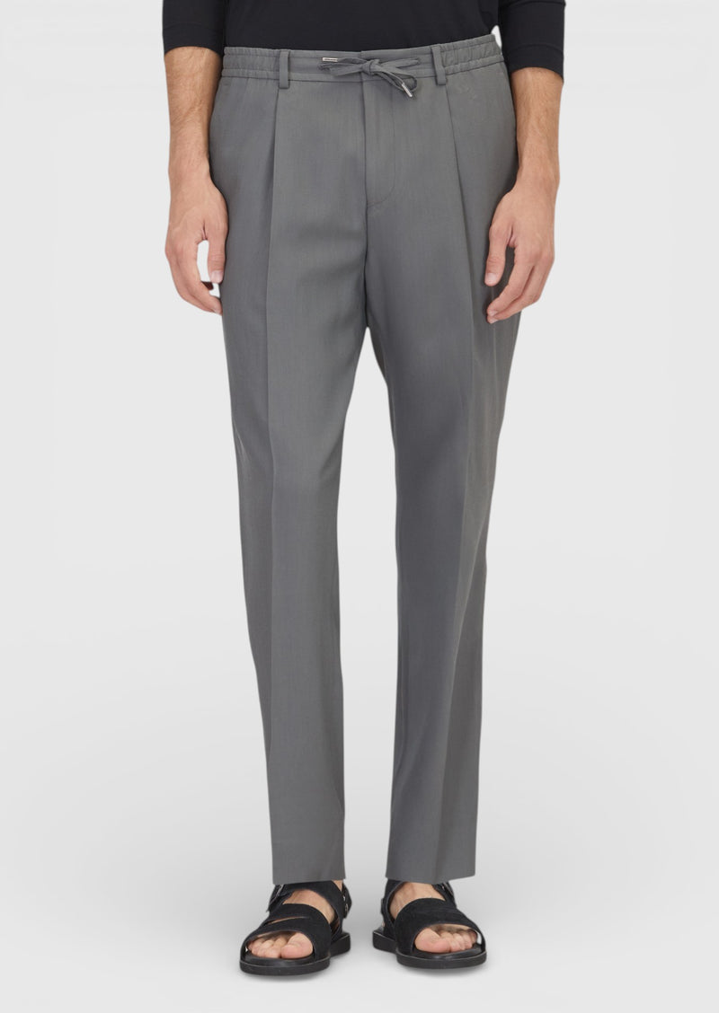 Koyu Gri Düz Dokuma Jogging Fit Casual Pantolon