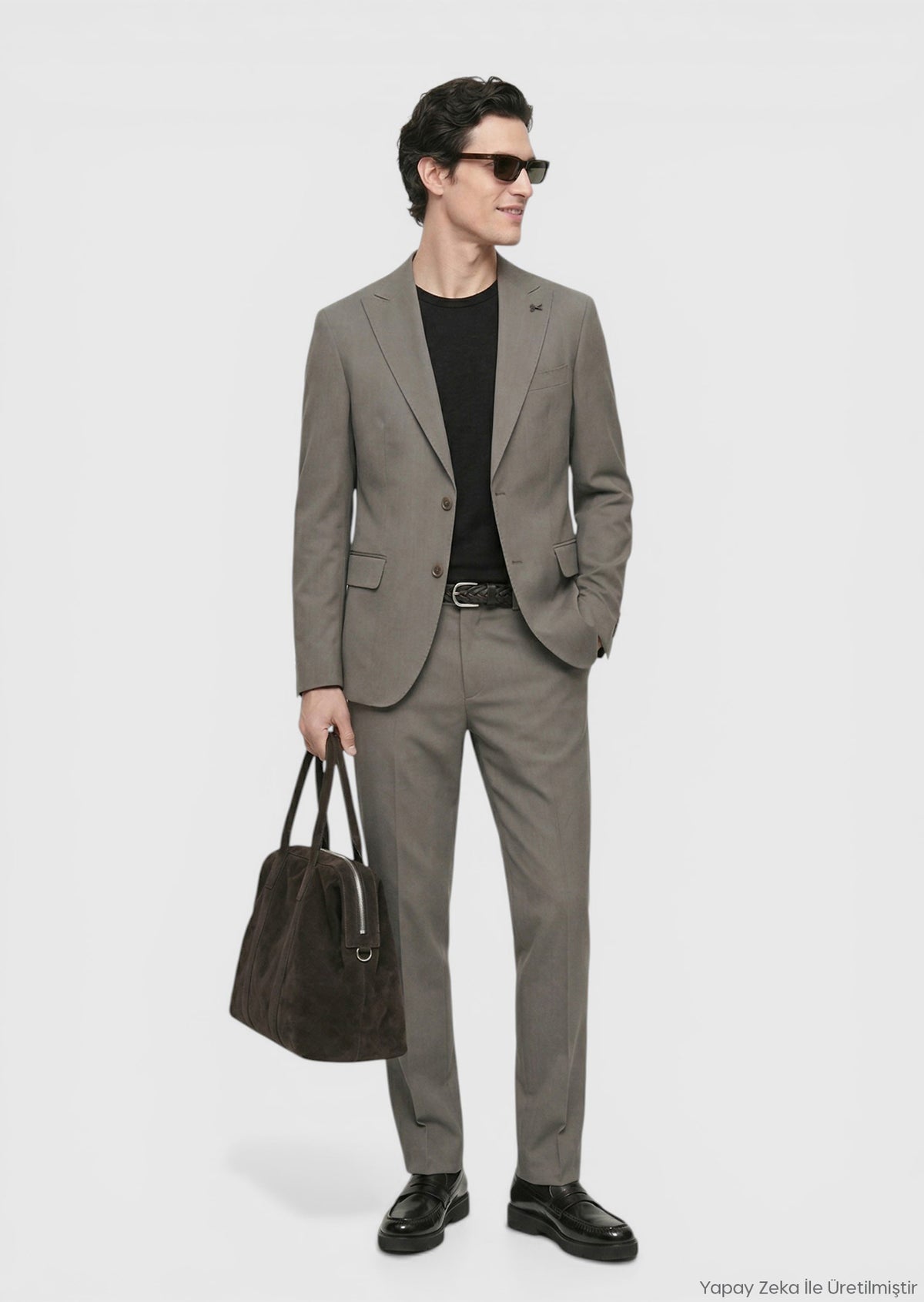 Kahverengi Düz Zeroweight Slim Fit Takım Elbise