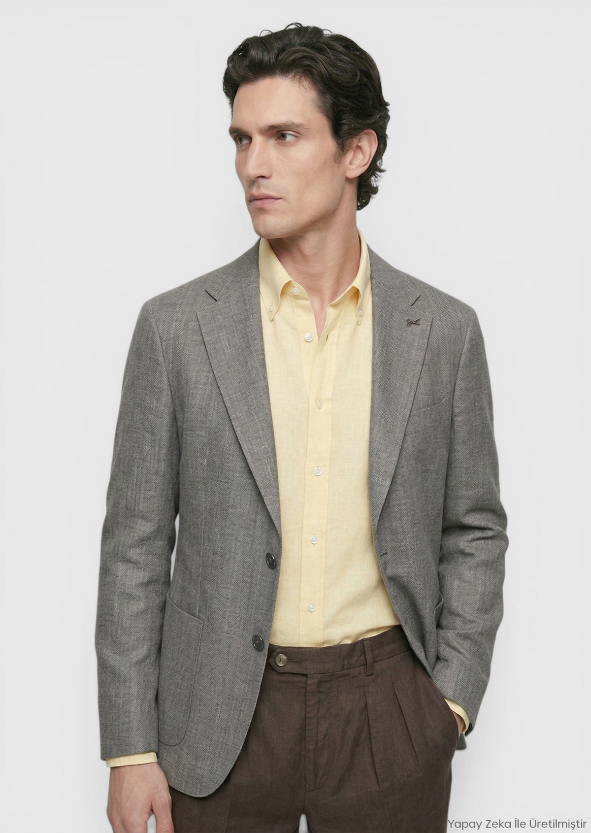 Gül Kurusu Shirt Shoulder Slim Fit %100 Keten Ceket
