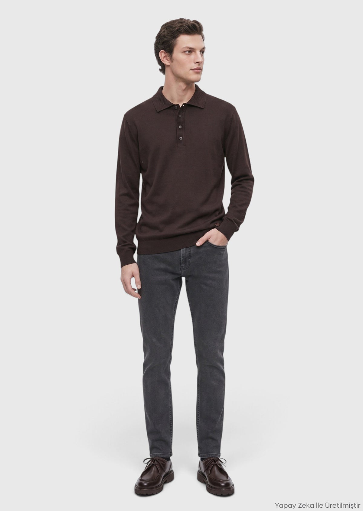 Kahverengi Düz Sweatshirt