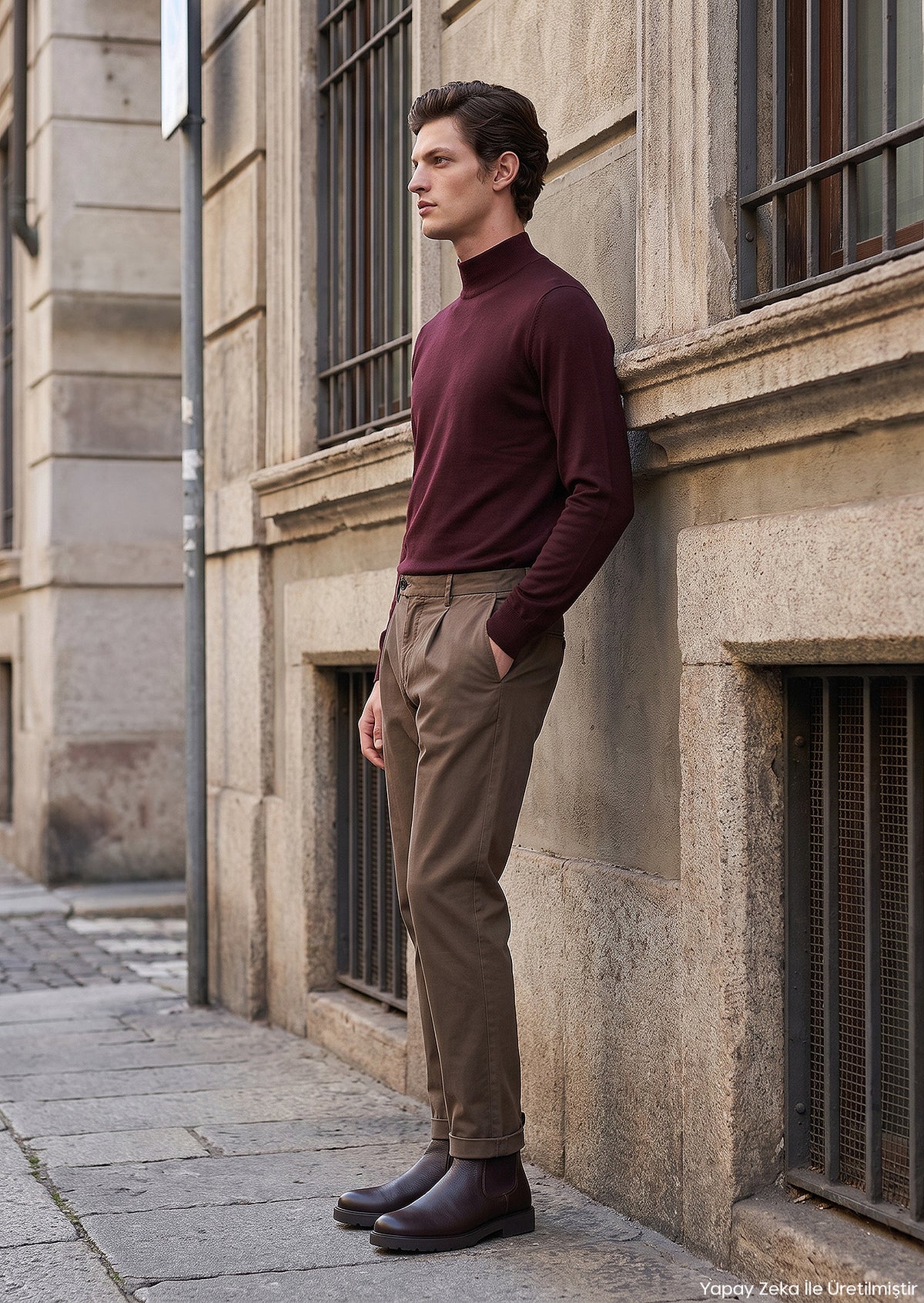Açık Kahve Düz Dokuma Regular Fit Casual Pamuk Karışımlı Pantolon