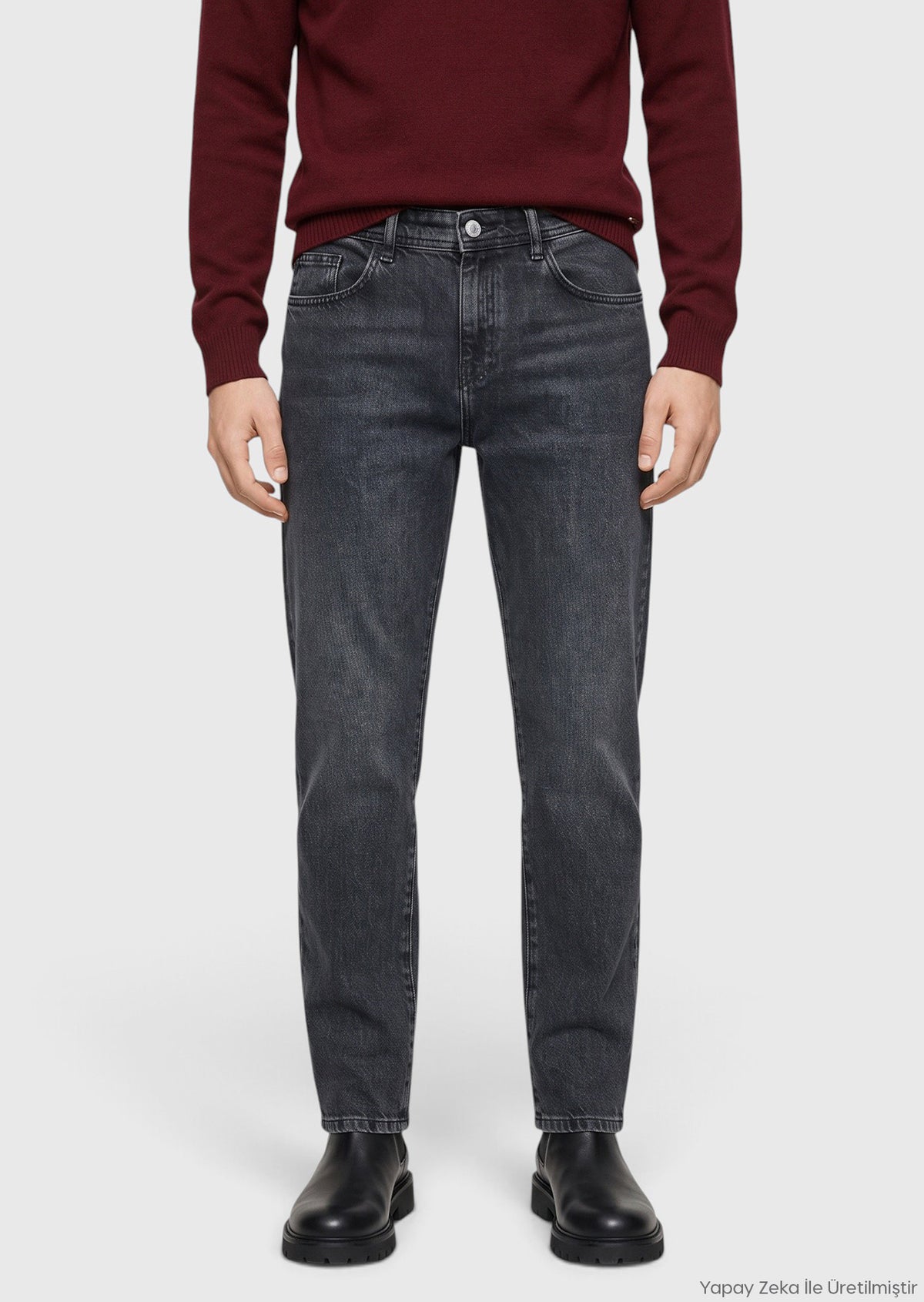 Koyu İndigo Regular Fit Denim Pamuk Karışımlı Pantolon