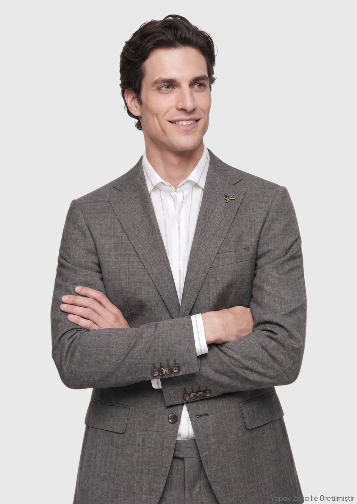 Kahverengi Düz Regular Fit İpek Karışımlı Takım Elbise