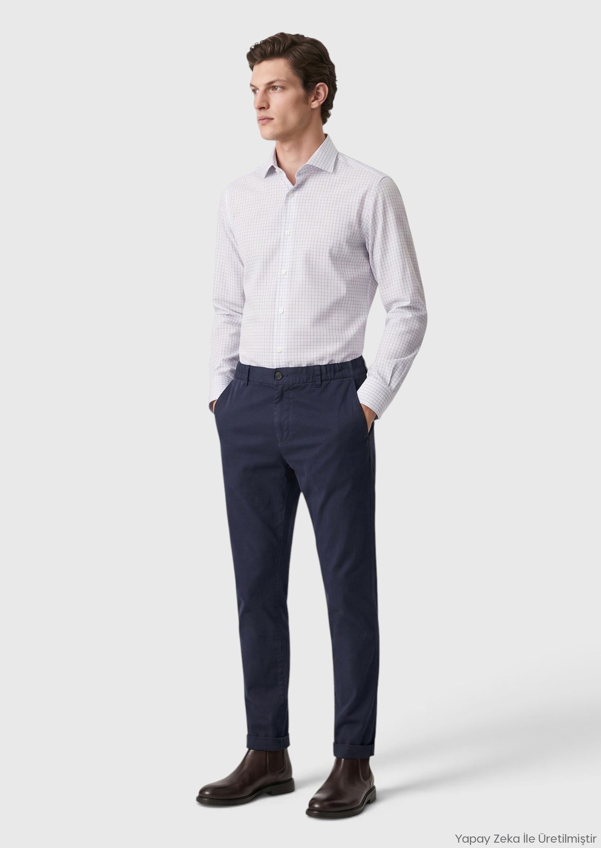 Lacivert Düz Dokuma Jogging Fit Casual Pantolon