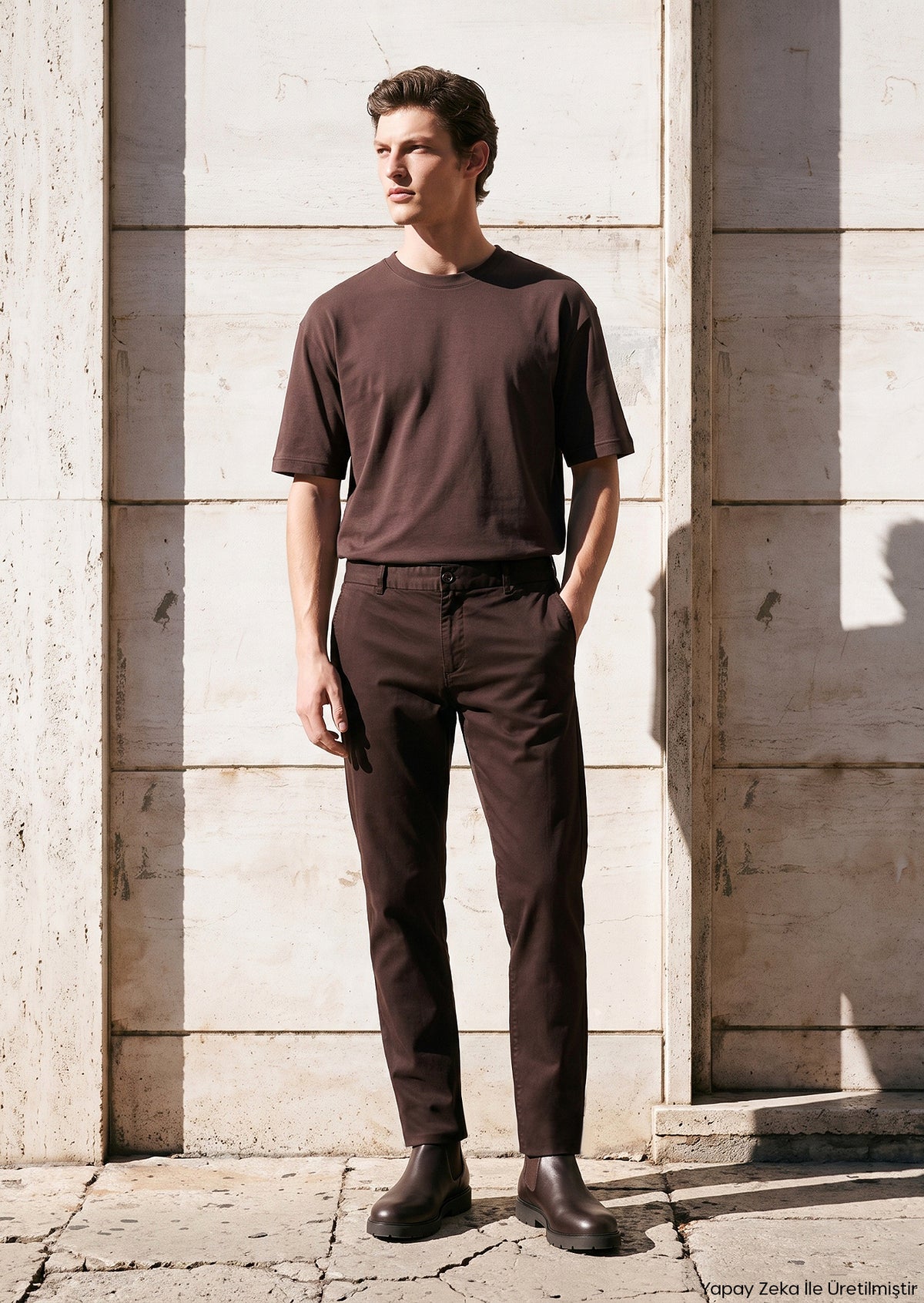 Mürdüm Düz Dokuma Jogging Fit Casual Pantolon
