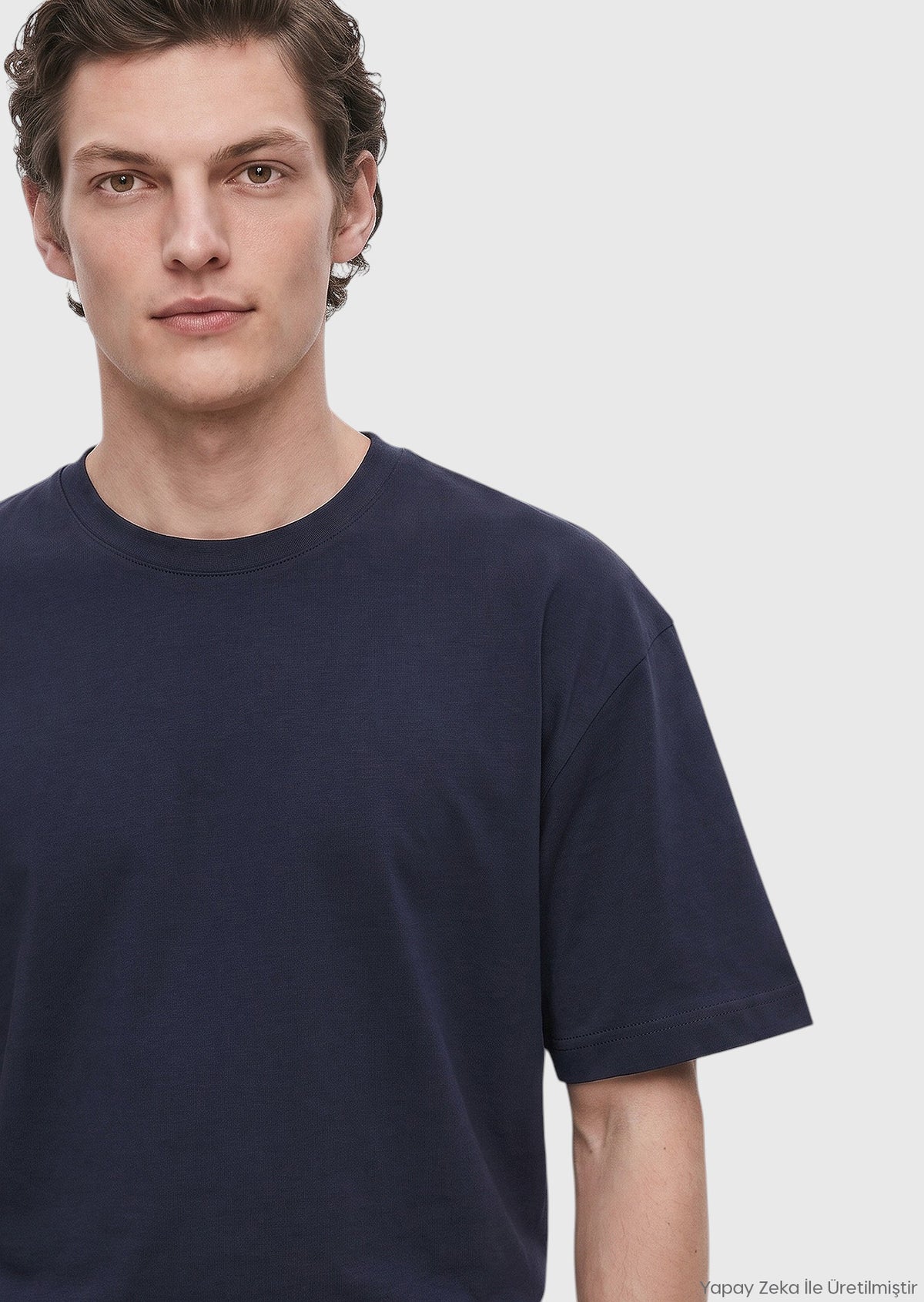 Lacivert Düz %100 Pamuk T-Shirt