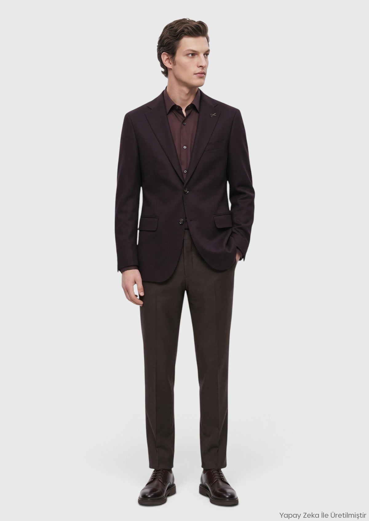 Bordo Düz Regular Fit %100 Kaşmir Ceket