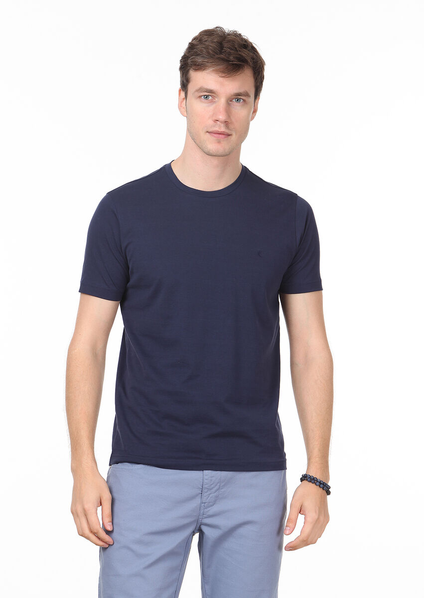 Lacivert %100 Pamuk T-Shirt