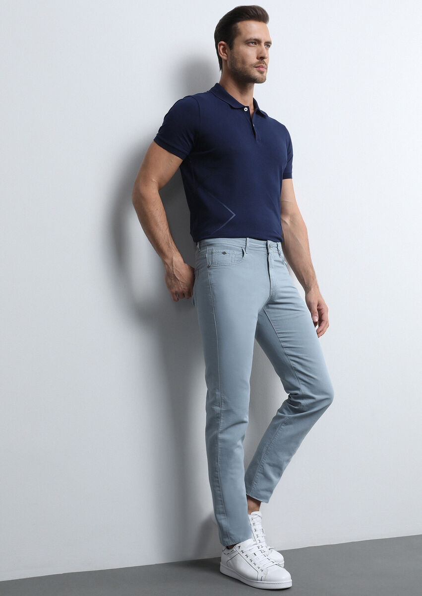 Mavi Mikro Dokuma Slim Fit Casual Pamuk Karışımlı Pantolon