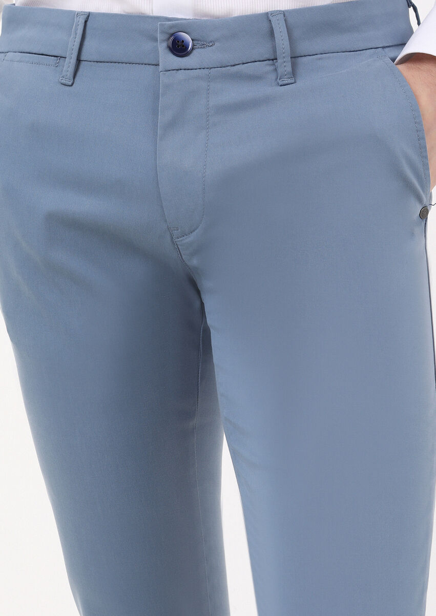 Koyu Mavi Düz Dokuma Regular Fit Casual Pantolon