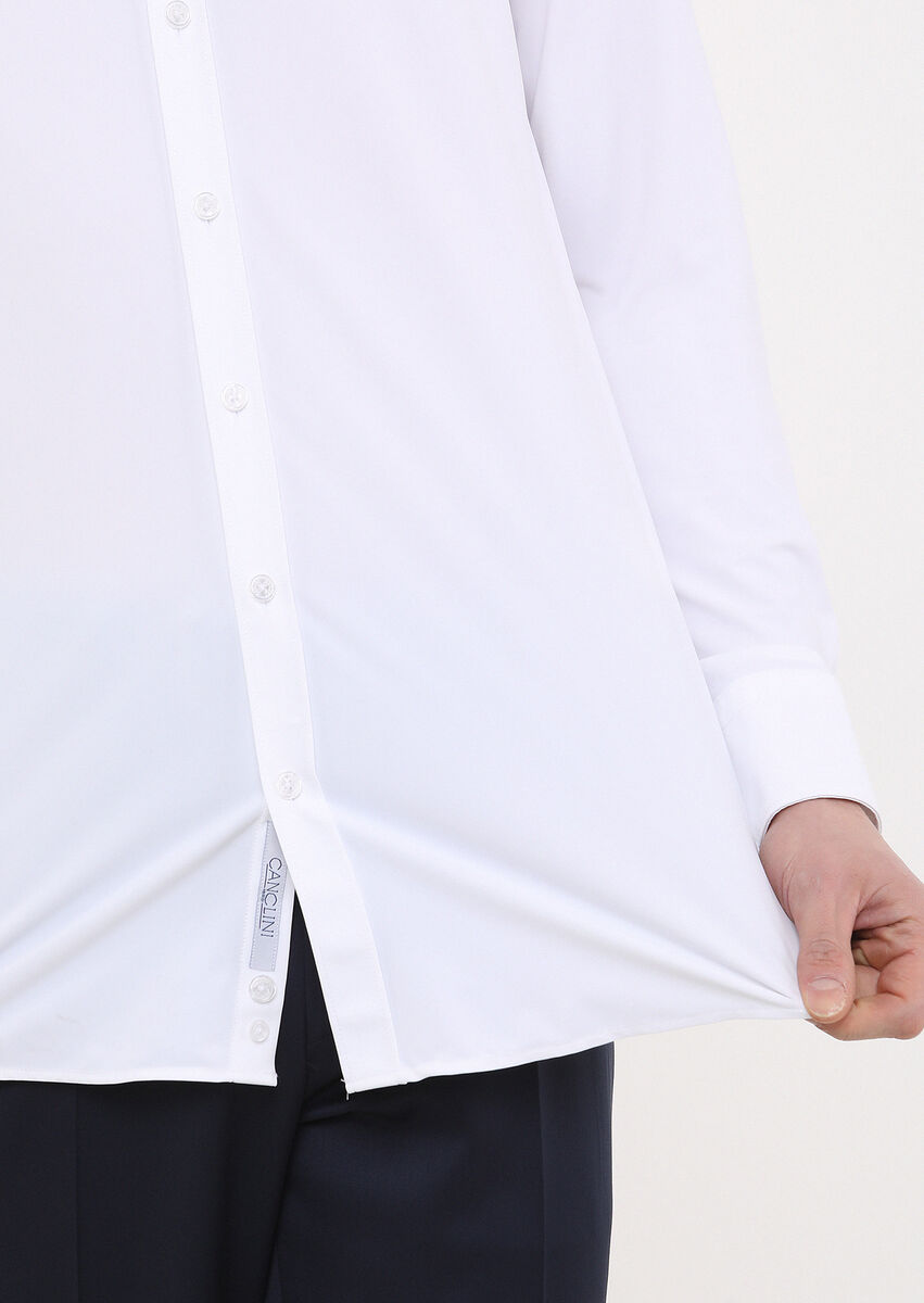 Beyaz Düz Regular Fit Dokuma Klasik Gömlek
