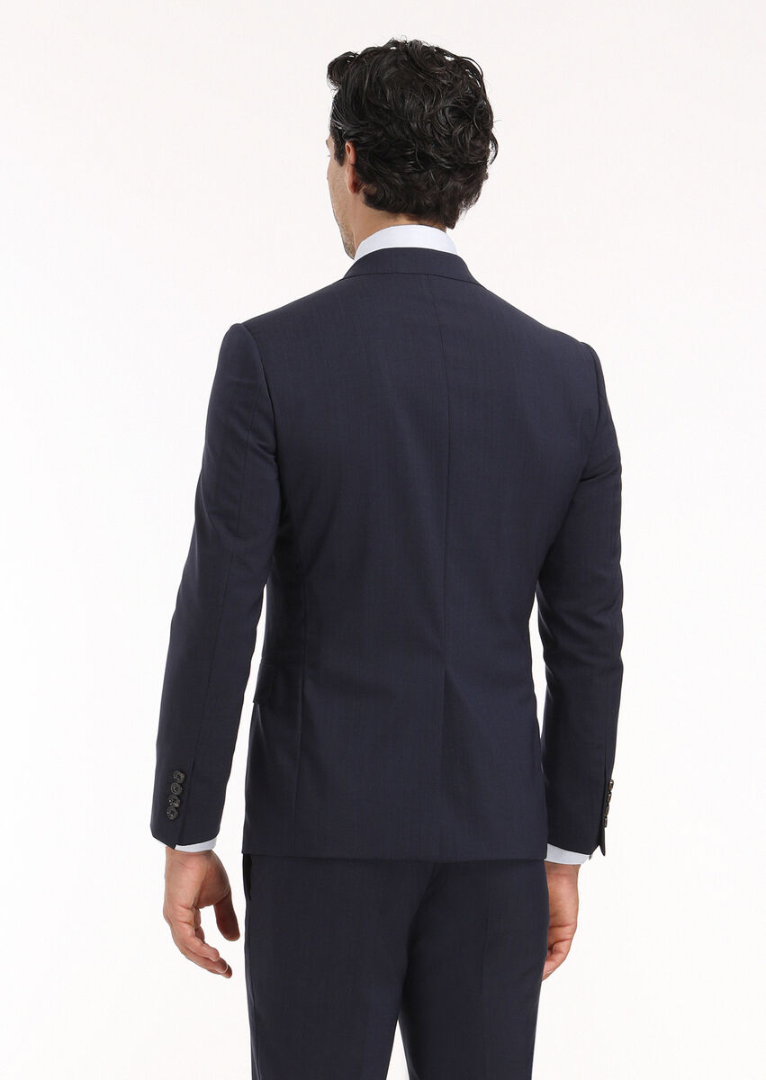 Lacivert Mikro Zeroweight Slim Fit %100 Yün Takım Elbise