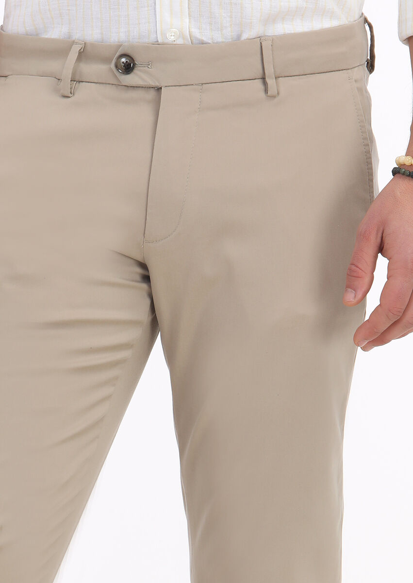 Vizon Düz Dokuma Regular Fit Casual Pantolon