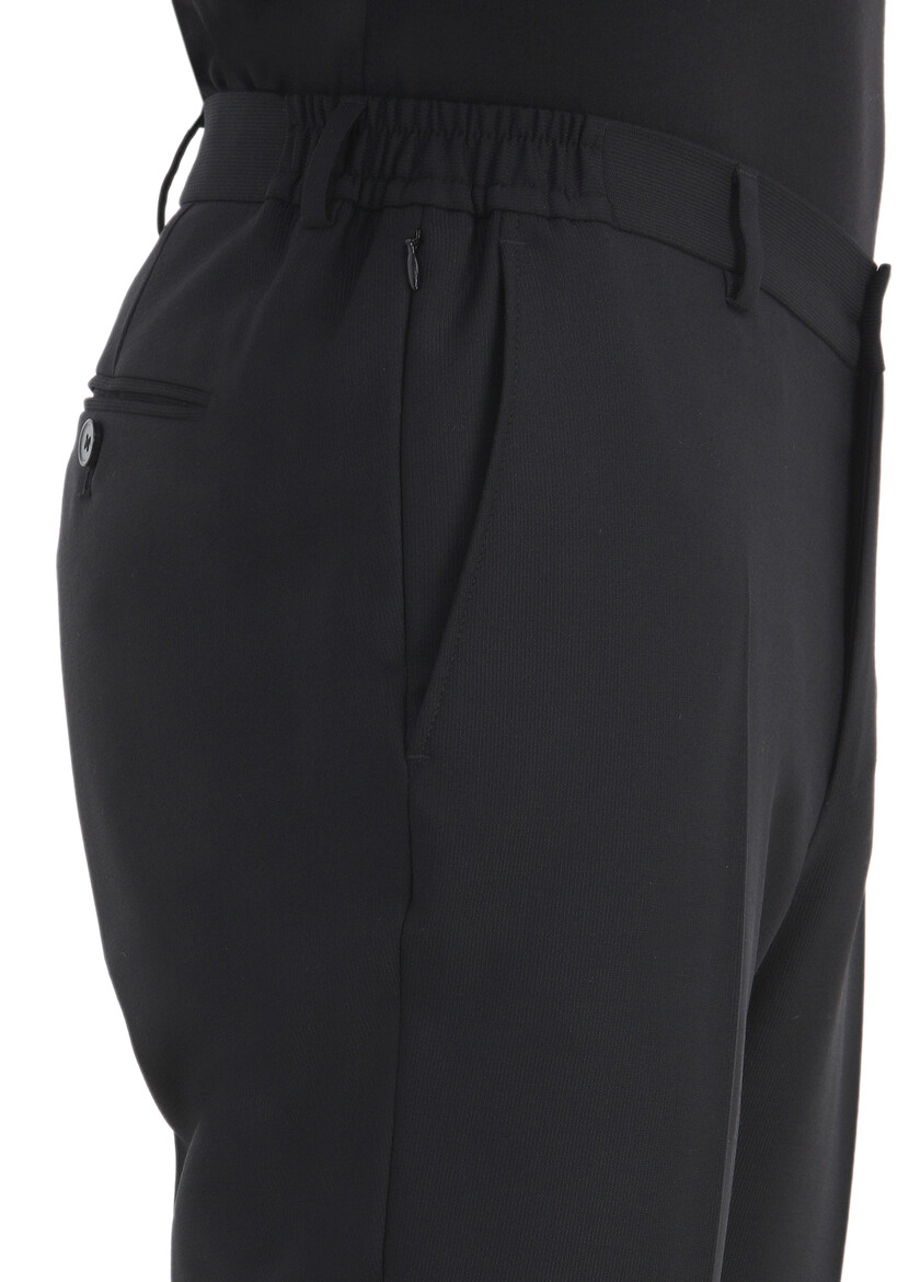 Siyah Mikro Modern Fit Yün Karışımlı Takım Elbise - Thumbnail