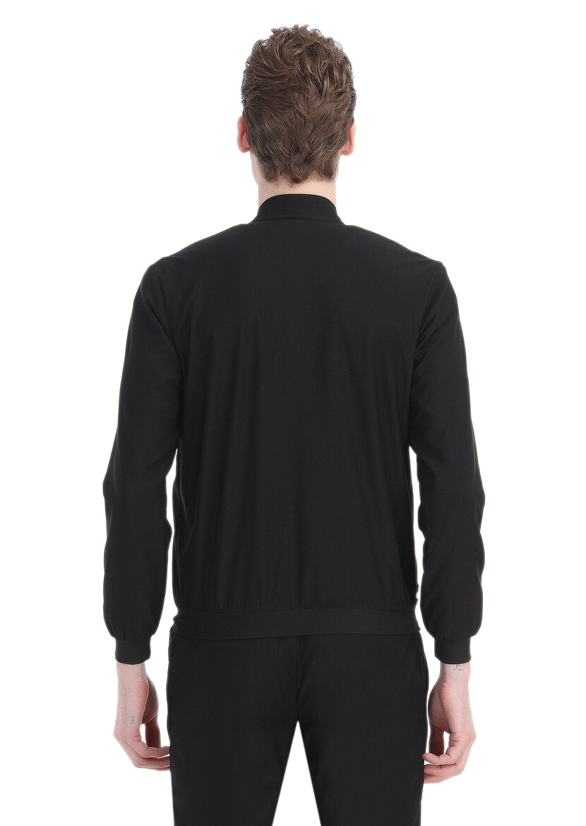 Siyah Mikro Örme Takım Elbise - Thumbnail