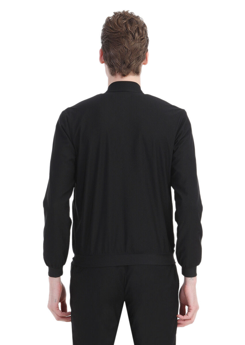 Siyah Mikro Örme Takım Elbise