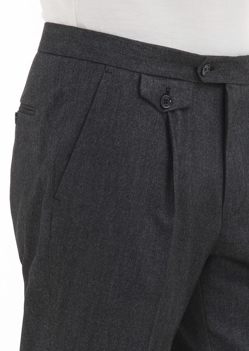 Açık Gri Düz Kumaş Modern Fit Klasik Pantolon