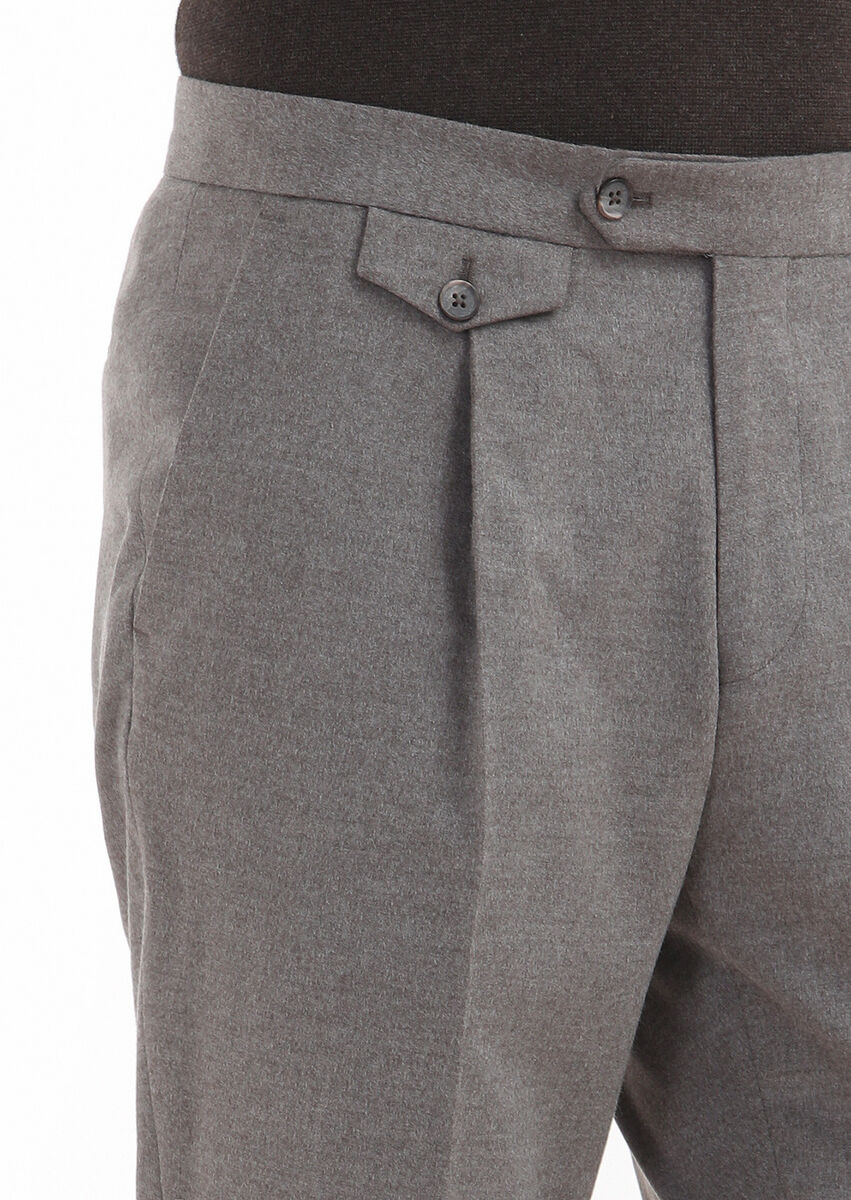 Bej Düz Kumaş Modern Fit Klasik Pantolon