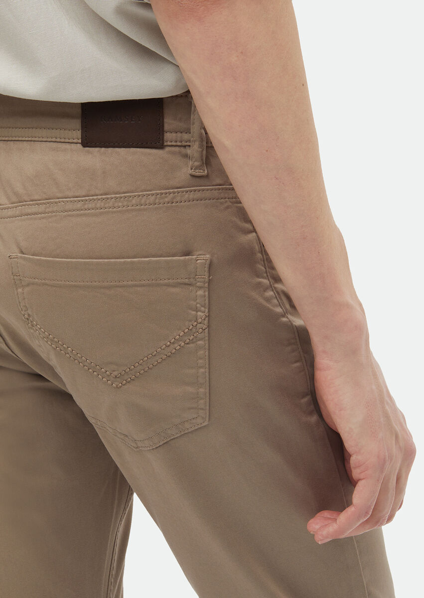 Vizon Düz Dokuma Slim Fit Casual Pamuk Karışımlı Pantolon