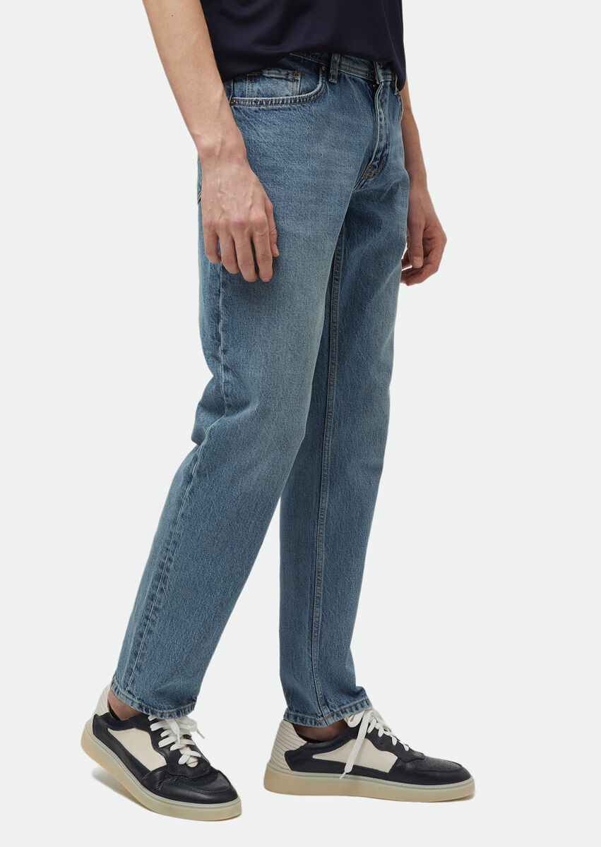 İndigo Düz Regular Fit Denim Pamuk Karışımlı Pantolon