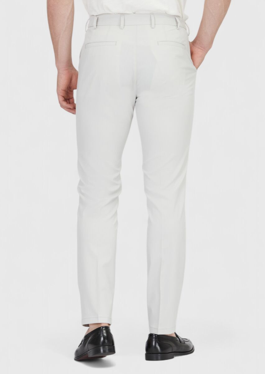 Açık Gri Düz Dokuma Jogging Fit Casual Pantolon - 4