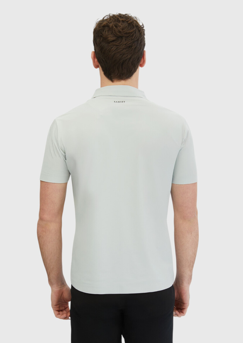 Açık Gri Düz Polo Yaka T-Shirt - 6