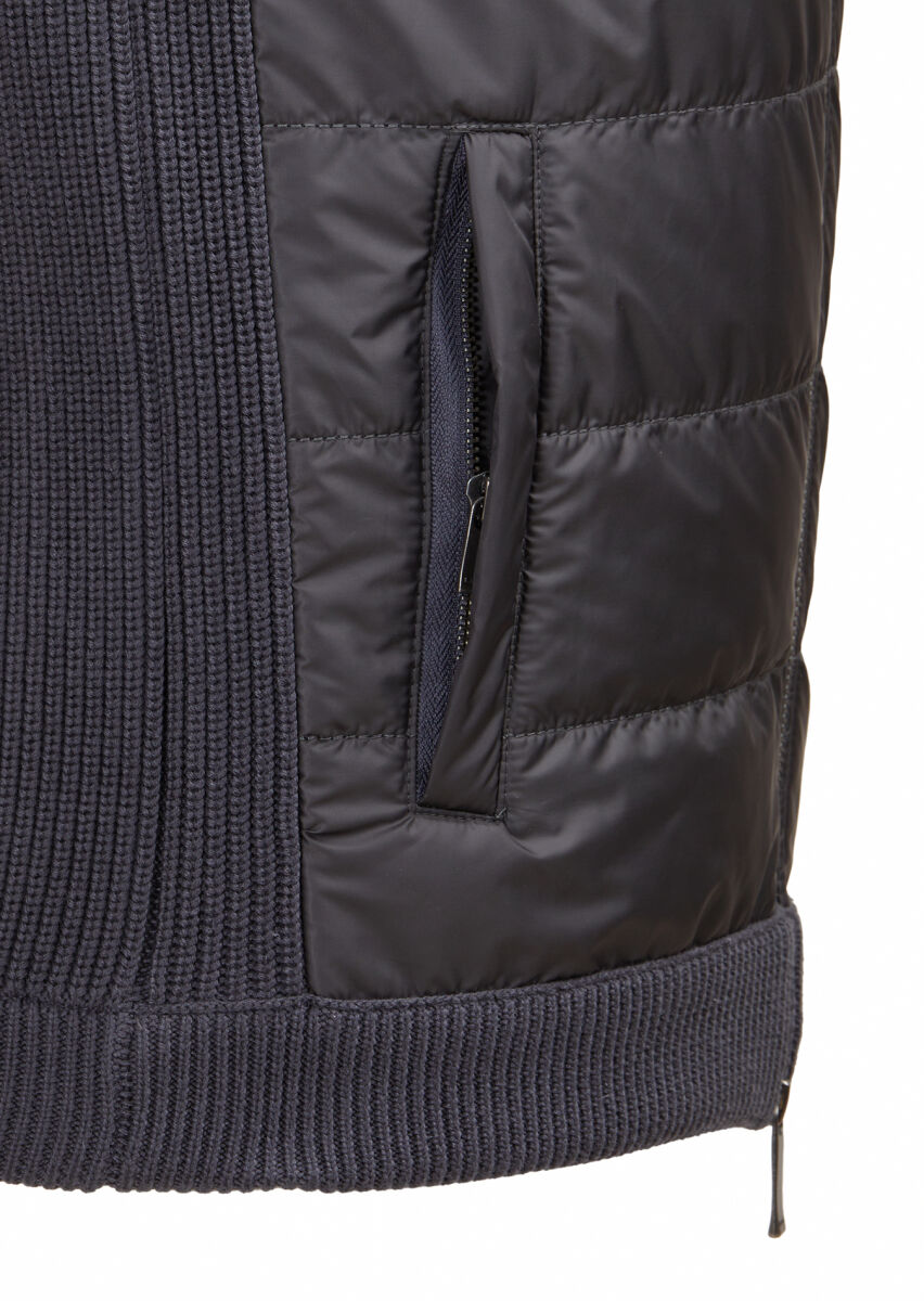 Antrasit Regular Fit Yarım Balıkçı Yaka Casual Örme Triko Yelek - 3